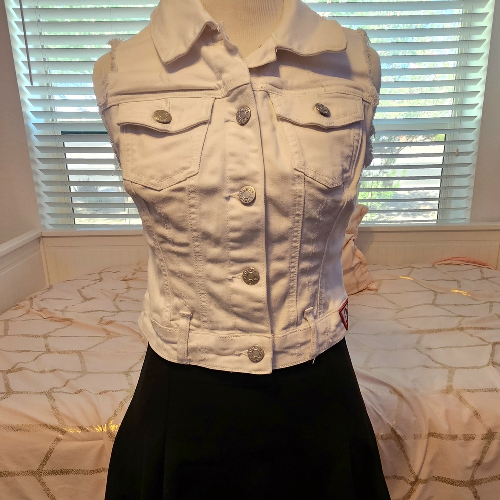 White Denim Vest